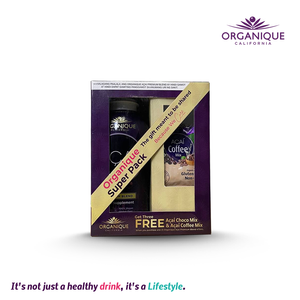 Organique Acai Super Pack 473 mL with Free 2 Sachets of Coffee & Choco Mix